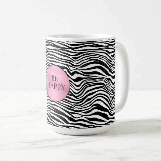 Mug Impression Zèbre noir et blanc (Devant droit)