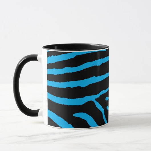 Mug Impression zèbre noir et bleu (Gauche)
