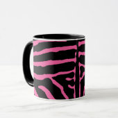 Mug Impression zèbre rose et noir (Devant gauche)