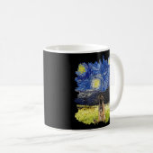 Mug Impressionniste de nuit étoilé - Chien Belge Tervu (Devant droit)
