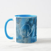 Mug Impressions de blues d'hiver Monogrammes (Gauche)