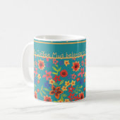 Mug Imprimantes florales rétro sur pâte à café personn (Devant gauche)