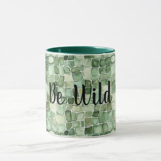 Mug Imprimé Alligator Vert Sois Sauvage (Centre)