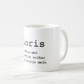 Mug Imprimé avec le nom et les instructions de café (Devant droit)