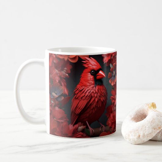 Mug Imprimé Cardinal Red Bird 3D (Avec donut)