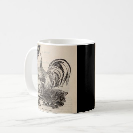 Mug Imprimé du 19e siècle blanc Coq Dorking (Devant gauche)