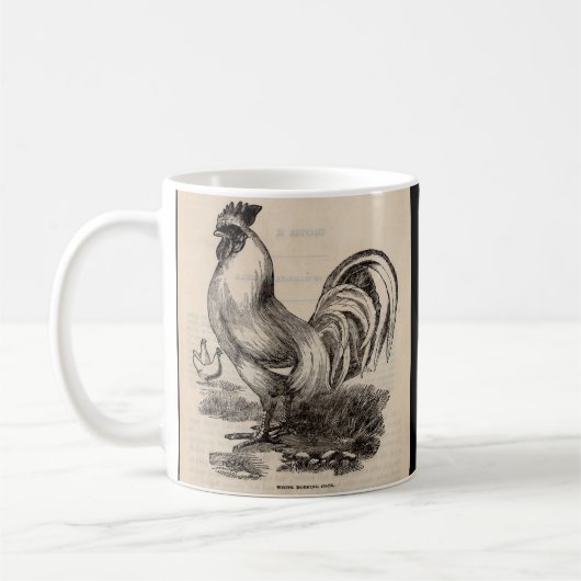 Mug Imprimé du 19e siècle blanc Coq Dorking (Gauche)