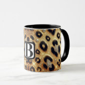 Mug Imprimé guépard léopard noir or glamour scintillan (Devant droit)