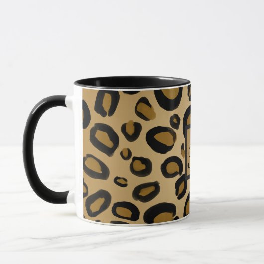 Mug Imprimé Guépard Taches Impression Léopard Or Beige (Gauche)