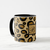 Mug Imprimé Guépard Taches Impression Léopard Or Beige (Devant gauche)