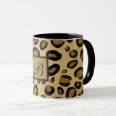 Mug Imprimé Guépard Taches Impression Léopard Or Beige (Devant droit)