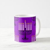 Mug imprimé juif violet menorah hanoukka (Devant droit)