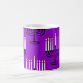 Mug imprimé juif violet menorah hanoukka (Centre)
