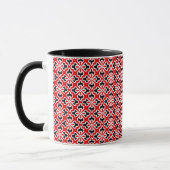 Mug imprimé kimono floral, rouge, noir et blanc (Gauche)