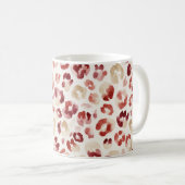 Mug Imprimé léopard crème rouge Bourgogne (Devant droit)