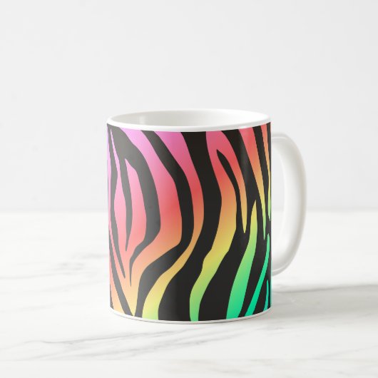 Mug imprimé zèbre coloré (Devant droit)
