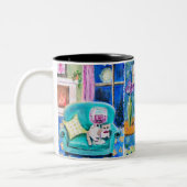 Mug imprimée avec art de chat tiré à la main (Gauche)