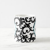 Mug Imprimer les Damas monogrammes noir et turquoise (Centre)