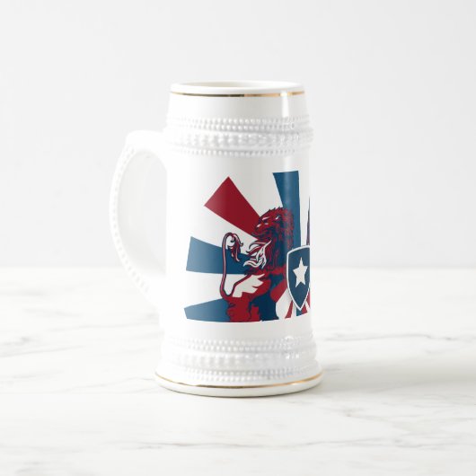 Mug in american coconto, with a medieval touch bierpul (Voorkant links)
