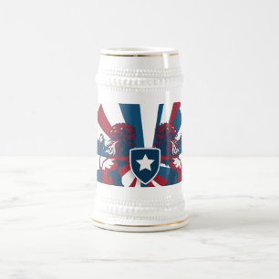 Mug in american colors, with a medieval touch