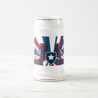 Mug in american colors, with a medieval touch