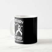 Mug In February We Go Red Heart Disease Awareness Mont (Devant gauche)