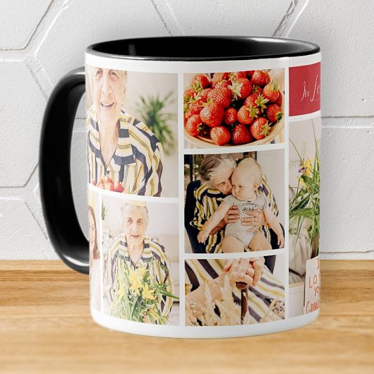 Mug In Love Memory of Grandma Modern 8 Photo Collage