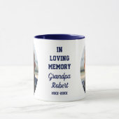 Mug In Loving Memory 2 Photo Memorial Keepsake Blue (Centre)