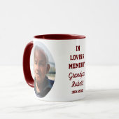 Mug In Loving Memory 2 Photo Memorial Keepsake Maroon (Devant gauche)