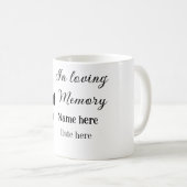Mug In loving memory memorial keepsake add pet name (Devant droit)