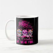 Mug In October We Wear Nk Sugar Skull Halloween Breast (Gauche)