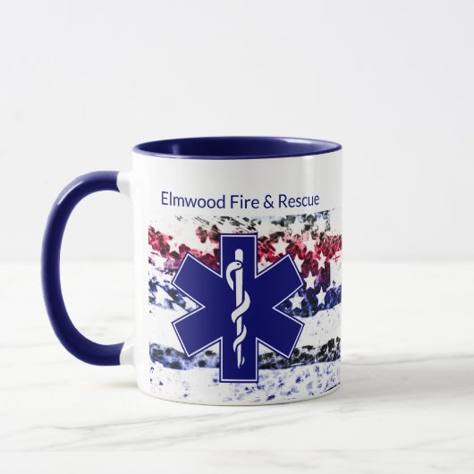 Mug Incendie et Secourt de ville personnalisée (Gauche)