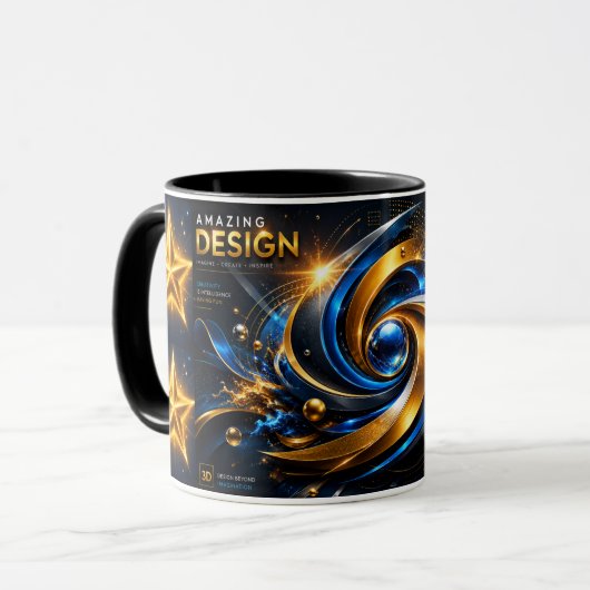 Mug Incroyable combinaison d'art abstrait en tourbillo (Devant gauche)