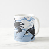 Mug Incroyable Orques d'aquarelle noire et blanche (Devant droit)