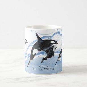 Mug Incroyable Orques d'aquarelle noire et blanche