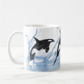 Mug Incroyable Orques d'aquarelle noire et blanche (Gauche)