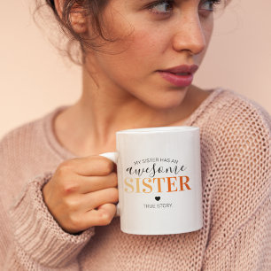 Mug Incroyable Sœur Joli Frère ou Soeur Orange