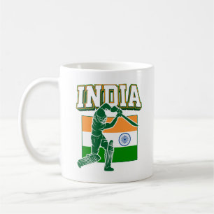 Mug Inde Cricket avec Drapeau Indien cadeau