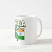 Mug Inde Cricket avec Drapeau Indien cadeau (Devant droit)