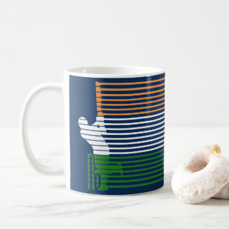 Mug Inde Cricket avec lignes drapeau indien Stroke Cad