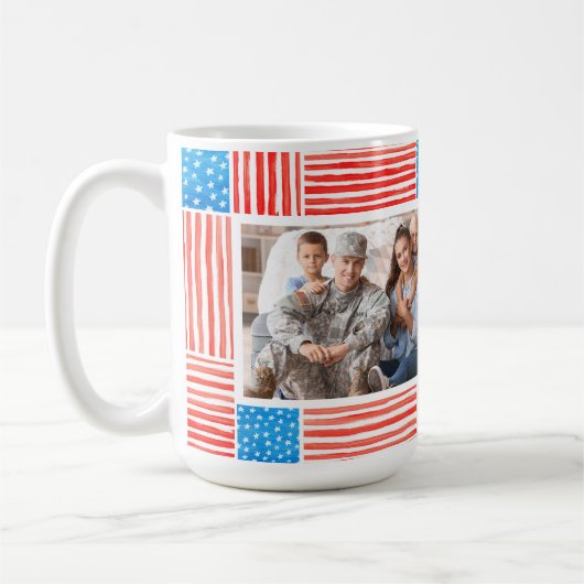 Mug Indépendance peinte Personnalisée Drapeau américai (Gauche)
