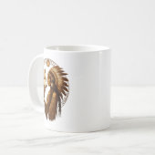 Mug Indian Native American Woman With White Wolf Vinta (Devant gauche)