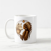 Mug Indian Native American Woman With White Wolf Vinta (Gauche)