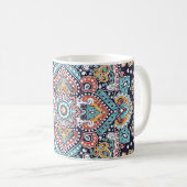 Mug Indian Paisley : Motif ethnique mandala (Devant droit)