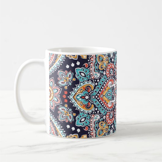 Mug Indian Paisley : Motif ethnique mandala (Gauche)