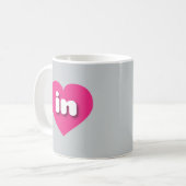 Mug Indiana coeur rose chaud - J'aime dans (Devant gauche)