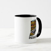 Mug Indiana State Tattoo Style Cornfields & Barnes (Devant droit)