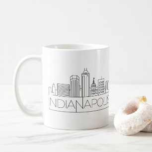 Mug Indianapolis, Indiana  Ligne Skyline Stylisée Vil