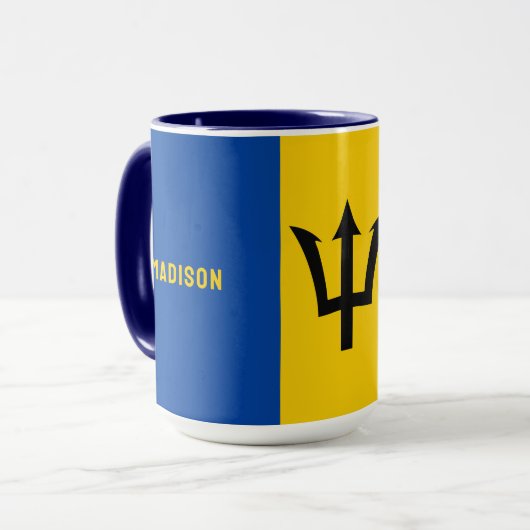 Mug Indicateur Barbade de nom personnalisé (Devant gauche)