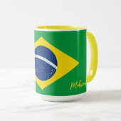 Mug Indicateur Brésil de nom personnalisé (Devant droit)